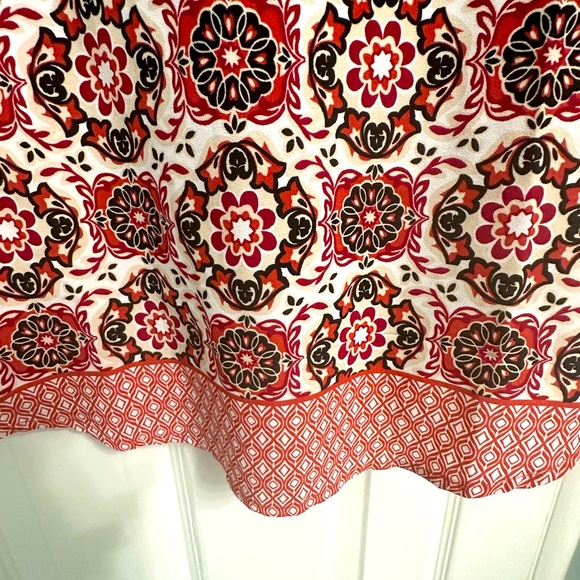 Ann Taylor Brown Orange Geometric Top - Modal, Lyocell size XS - Picture 7 of 7